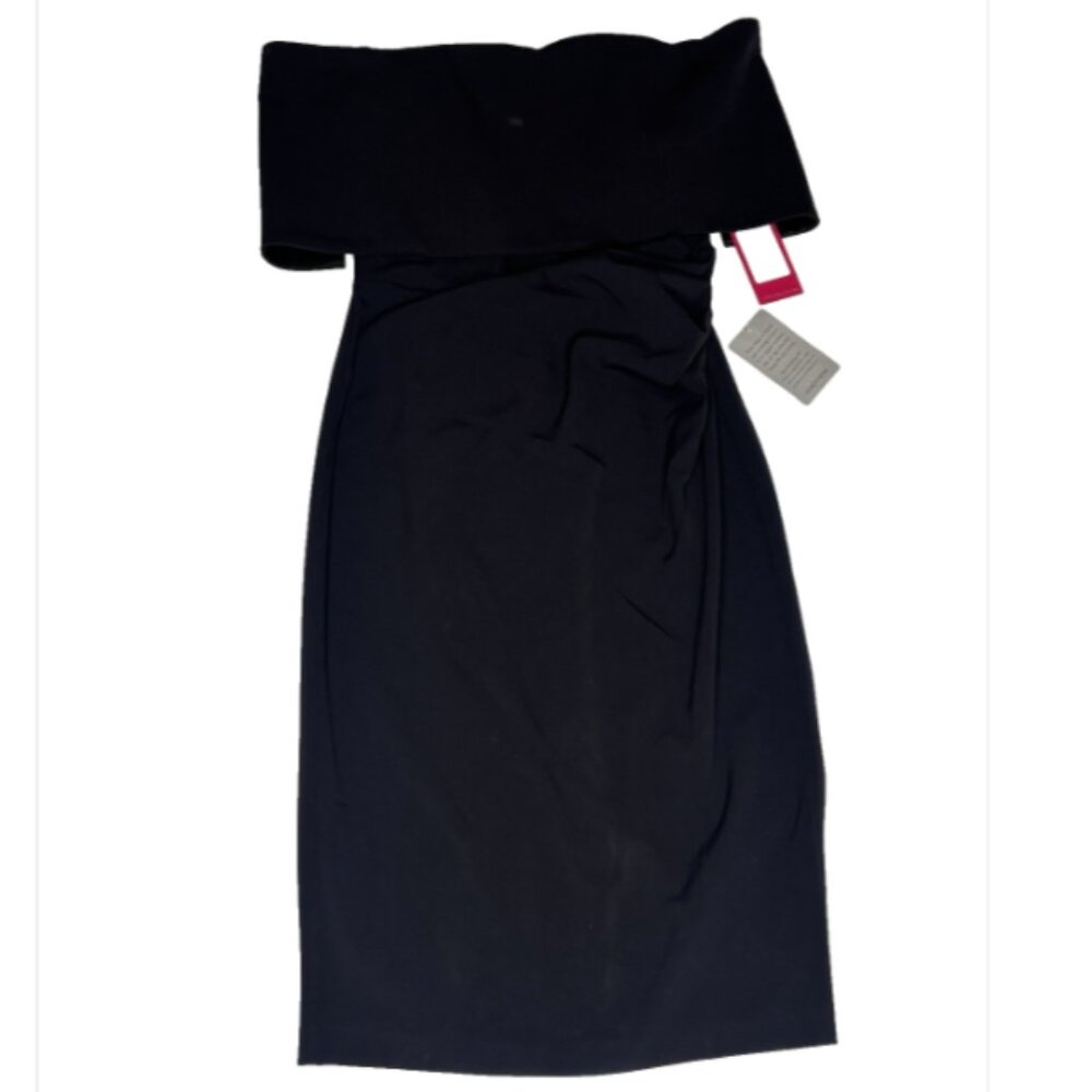 Vince Camuto Off the Shoulder Cocktail Mini Dress Women's Size 6 NWT Black - Picture 3 of 7